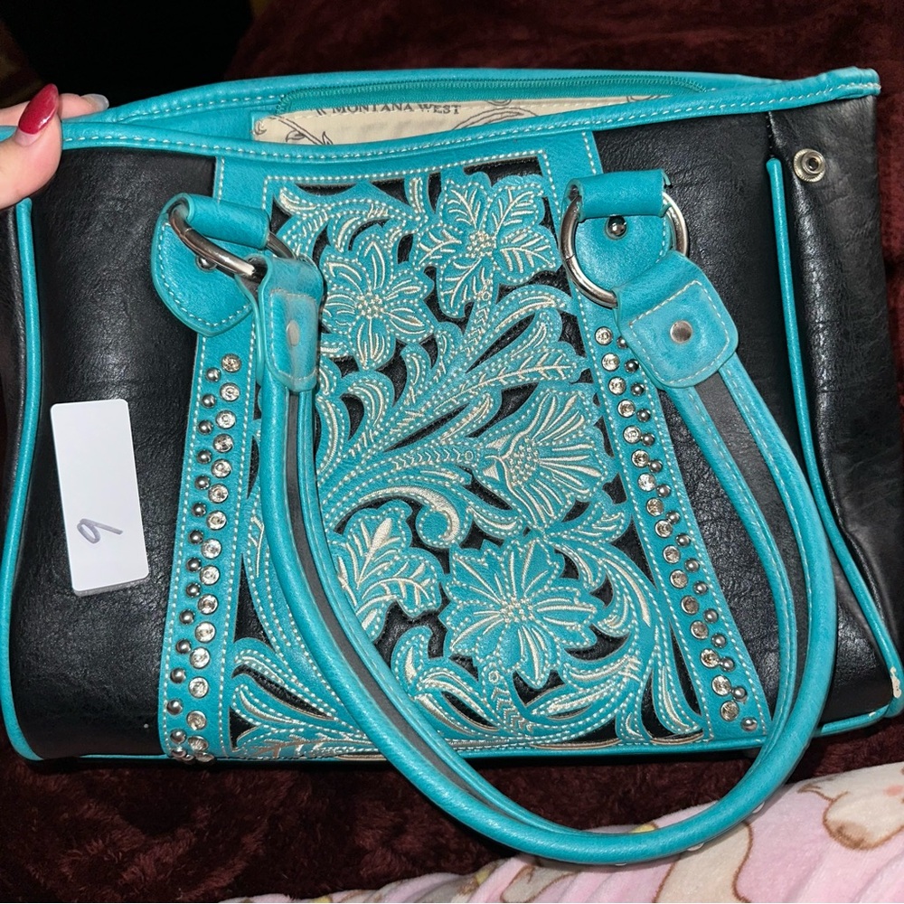 Montana West Black and Turquoise Women's Bag
